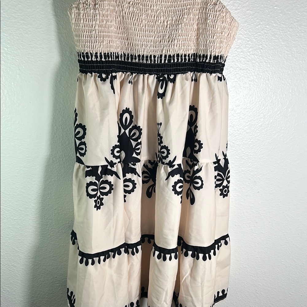 Cream and Black Dress